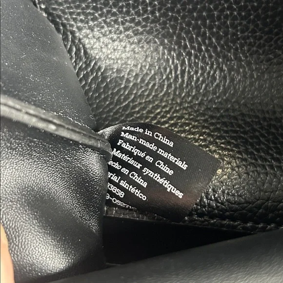 Nanette Lepore Crossbody 3 Compartment Purse Vegan Pebbled Black Leather Bag - Picture 13 of 16